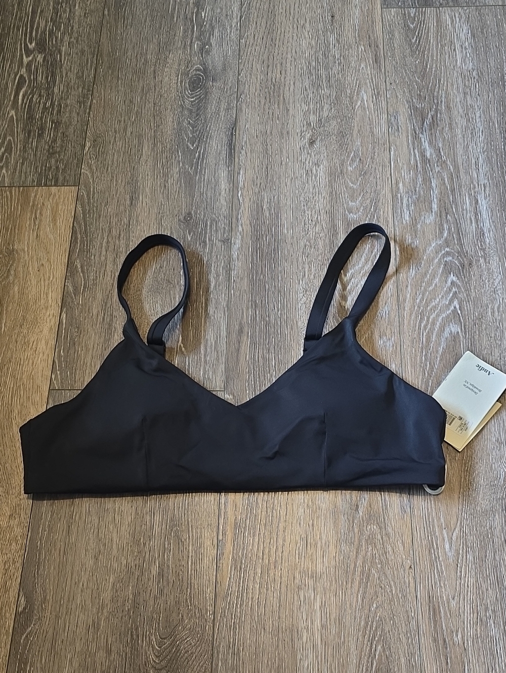 Andie Women's Large Black Swim Suit Bikini Top New w/ Tags!